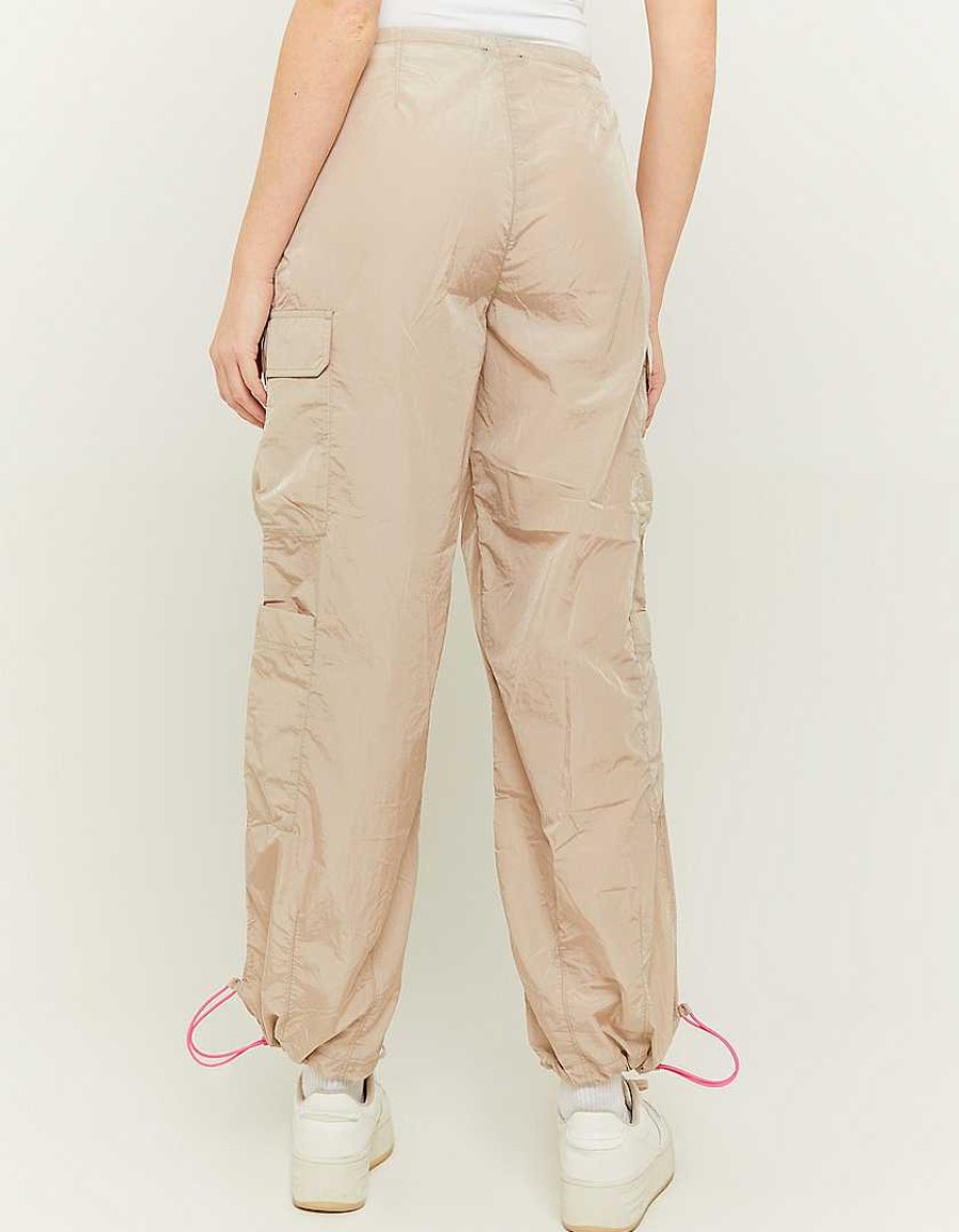 Vestiario Tally Weijl | Pantaloni Da Paracadute A Vita Media Beige