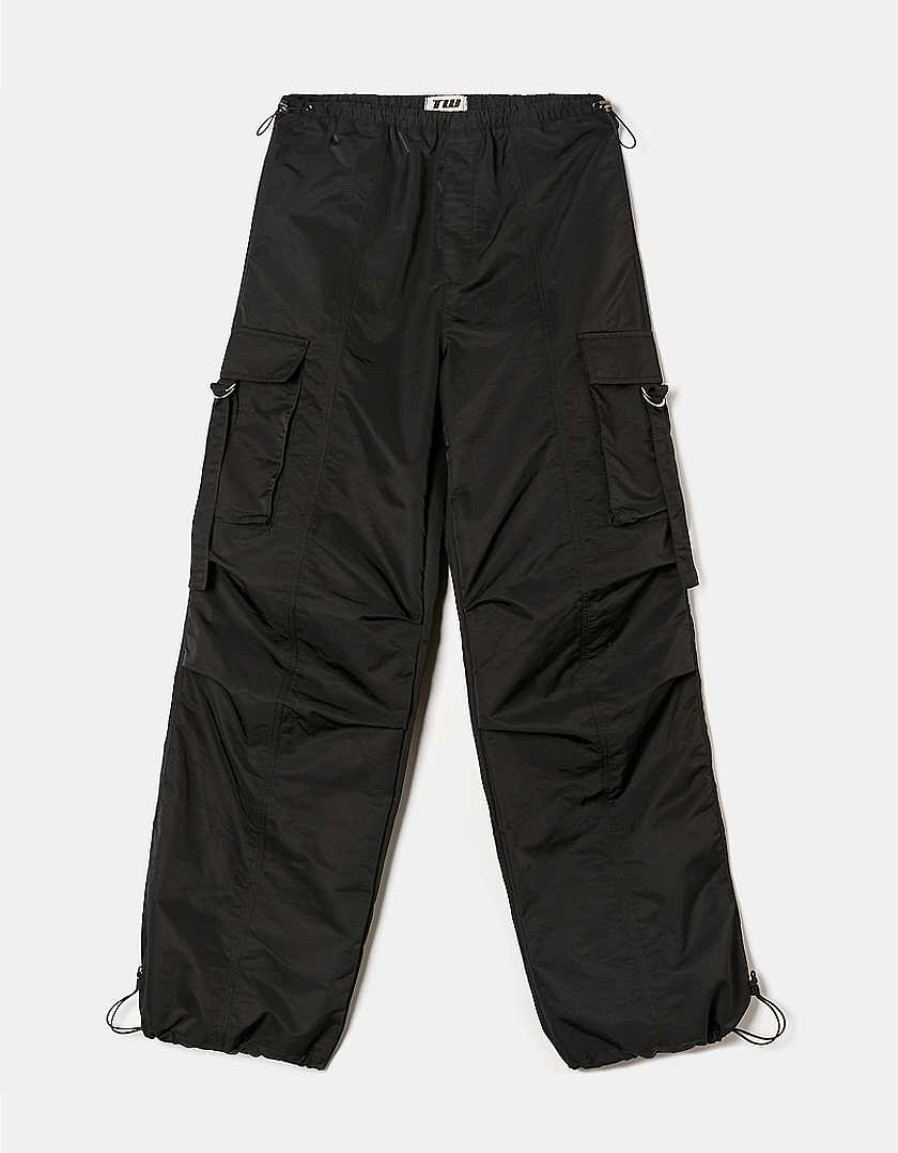 Vestiario Tally Weijl Pantaloni Neri | Pantaloni Da Paracadute Cargo Nero