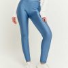 Vestiario Tally Weijl Pantaloni A Vita Alta | Leggings Skinny Effetto Lucido Blu