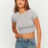 Vestiario Tally Weijl Top Corti | Top A Maniche Corte In Maglia Grigio