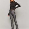 Vestiario Tally Weijl Pantaloni A Vita Alta | Leggings Ritagliati In Lurex Grigio