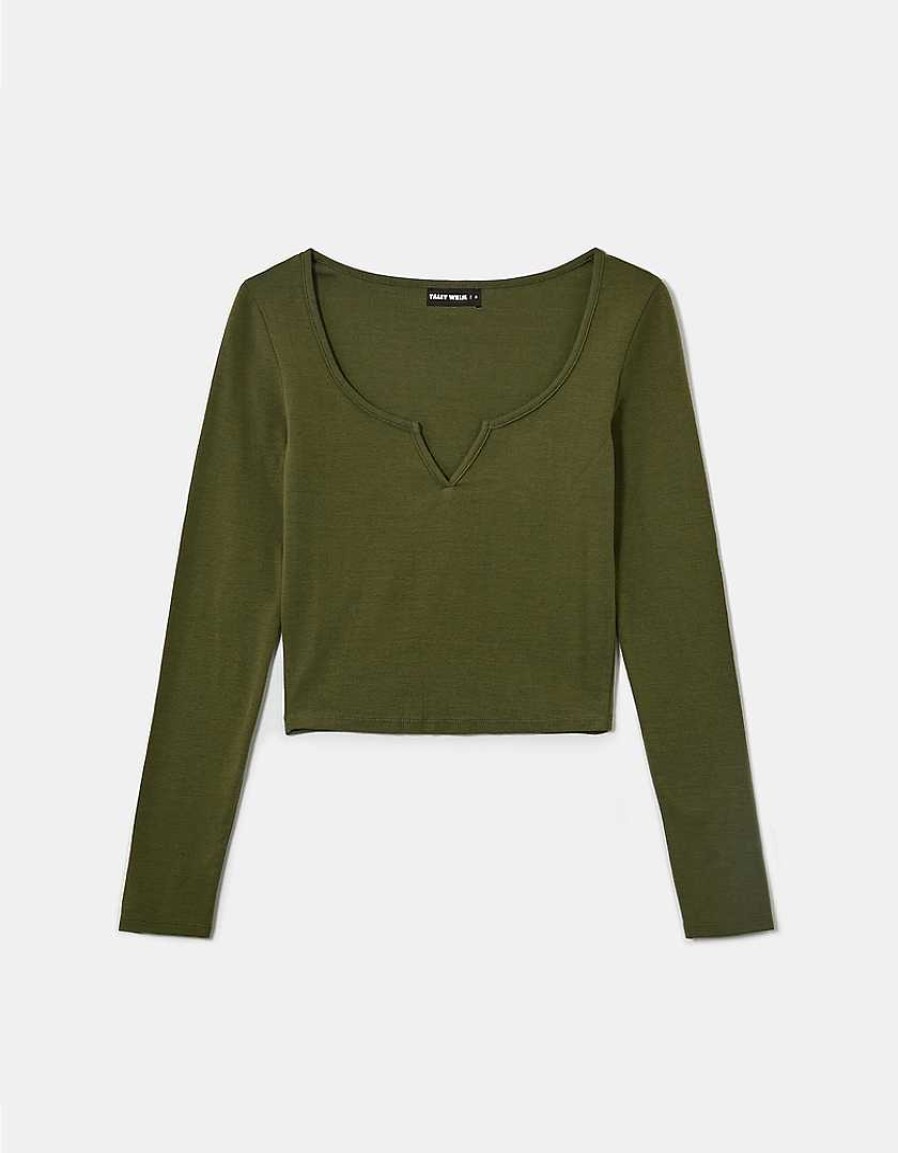 Vestiario Tally Weijl | Magliette Basic A Maniche Lunghe Verde