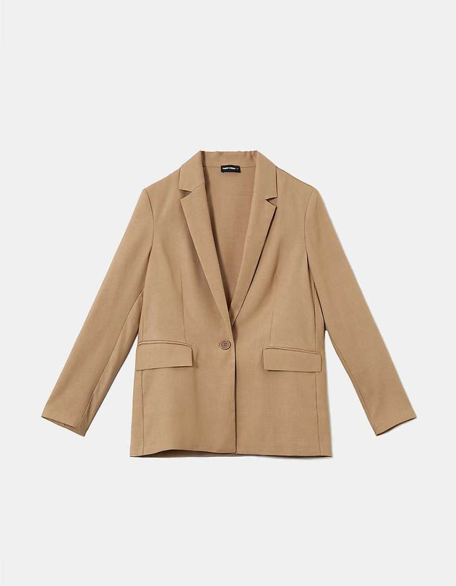 Vestiario Tally Weijl Blazer | Blazer Basic A Maniche Lunghe Marrone