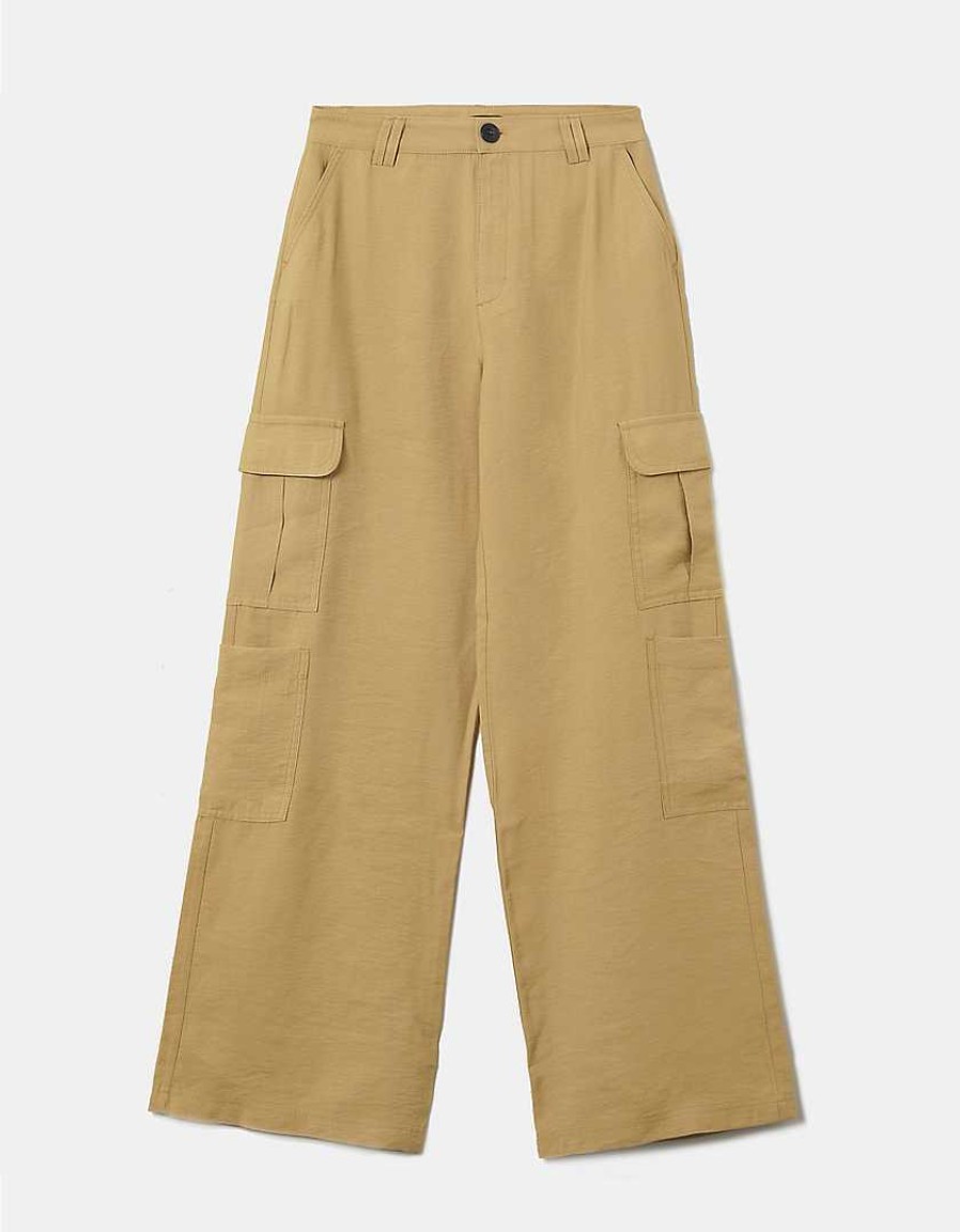 Vestiario Tally Weijl | Pantaloni Cargo A Vita Alta Beige