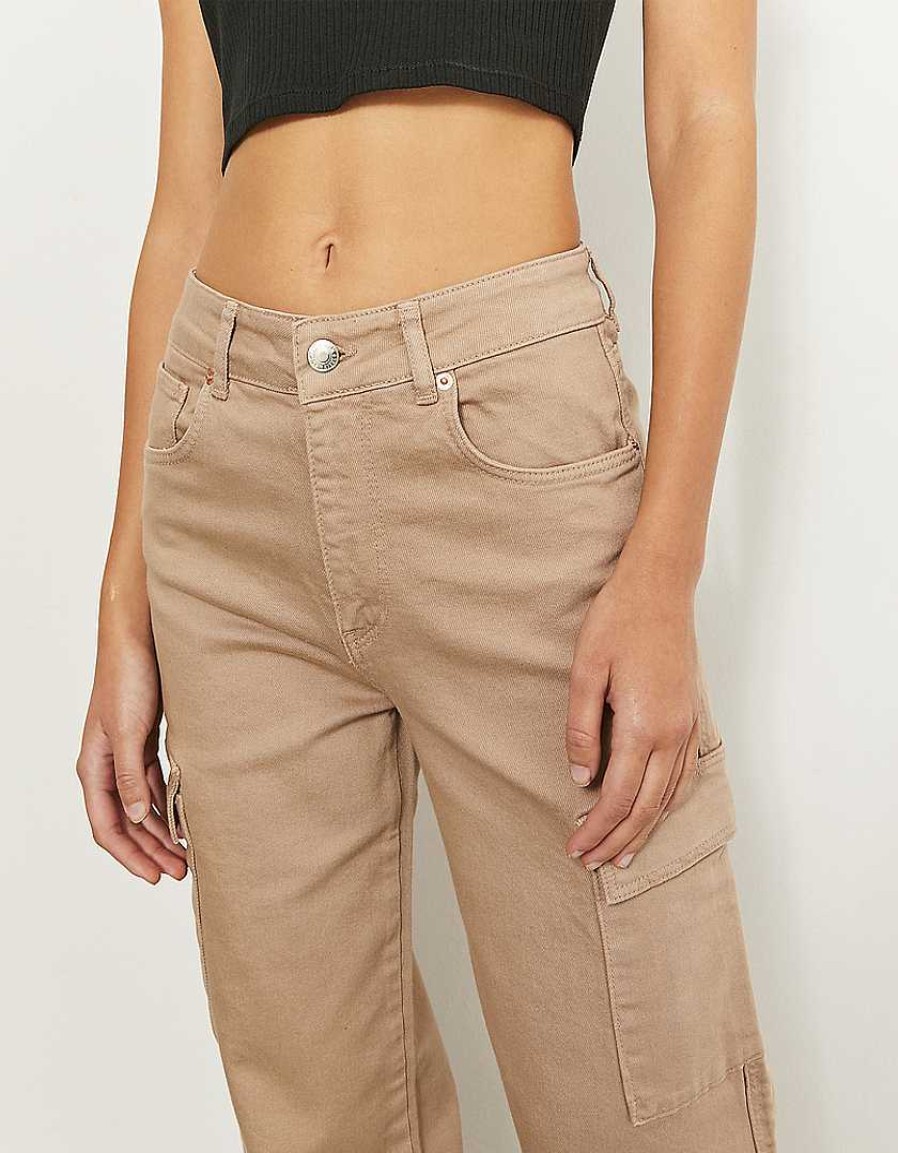 Vestiario Tally Weijl | Pantaloni Cargo A Vita Alta Beige