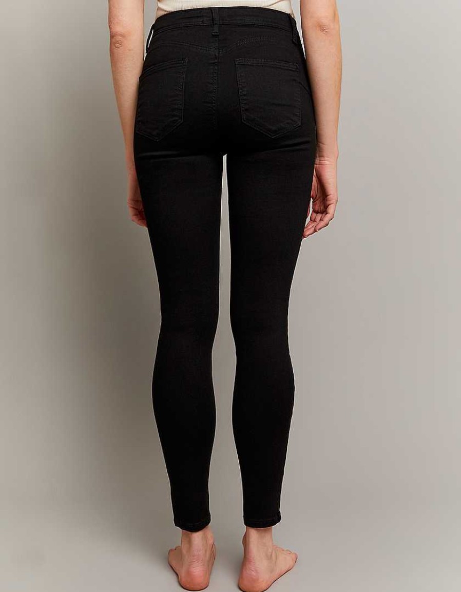 Vestiario Tally Weijl Pantaloni Skinny | Pantaloni Push Up Skinny A Vita Media Nero